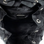Backpack Large Drawstring Backpack Black Nylon Canvas