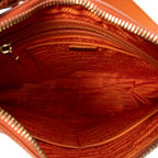 Shoulder Bag Zip Hobo Orange Saffiano Leather