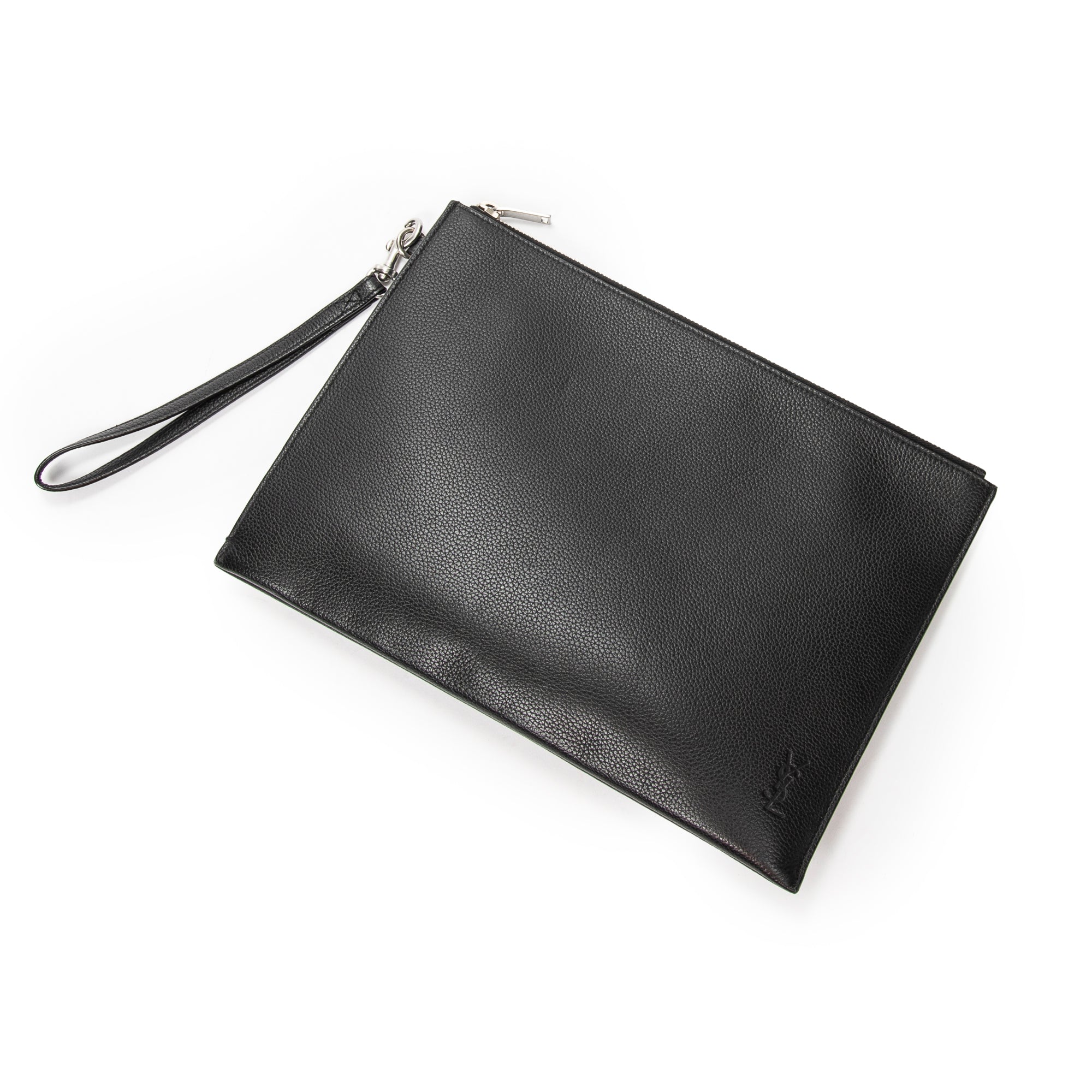 Clutch Zip Clutch Black Grain de Poudre Leather
