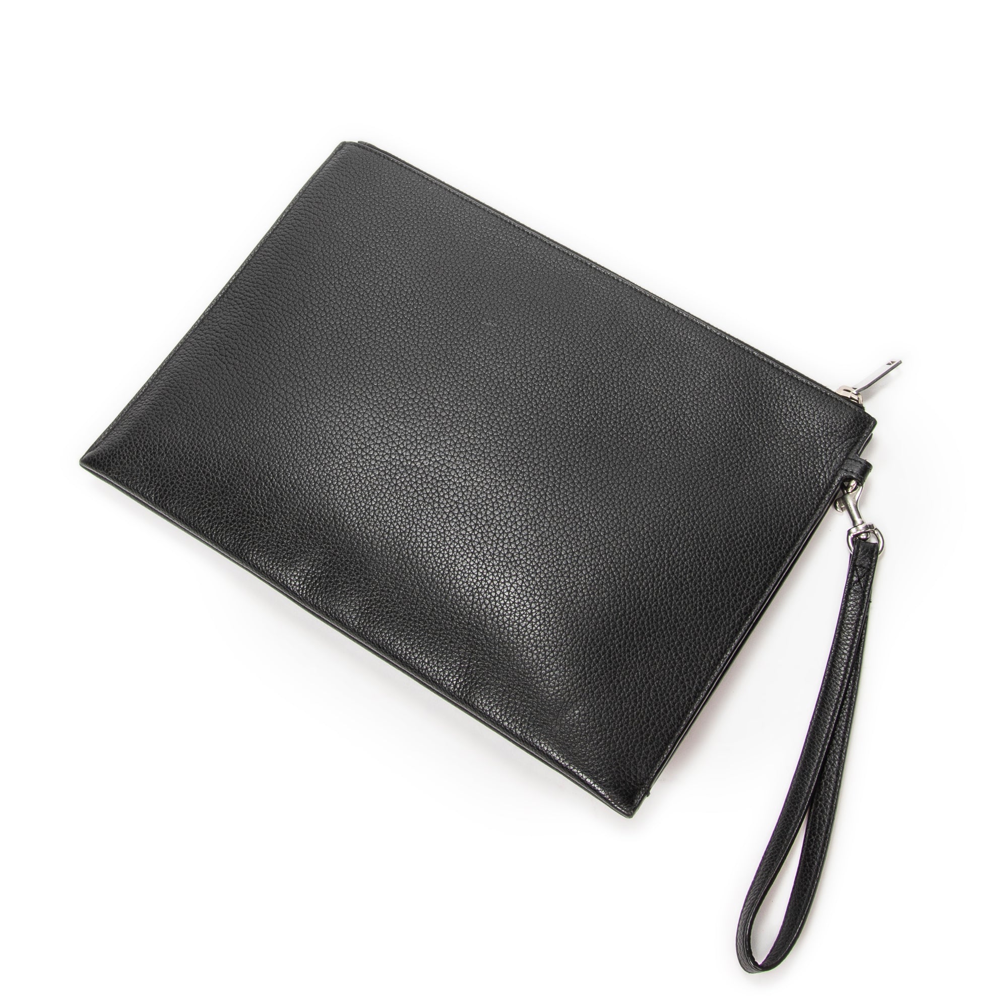 Clutch Zip Clutch Black Grain de Poudre Leather