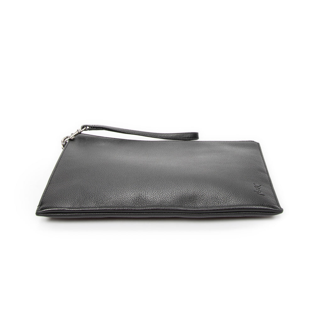 Clutch Zip Clutch Black Grain de Poudre Leather