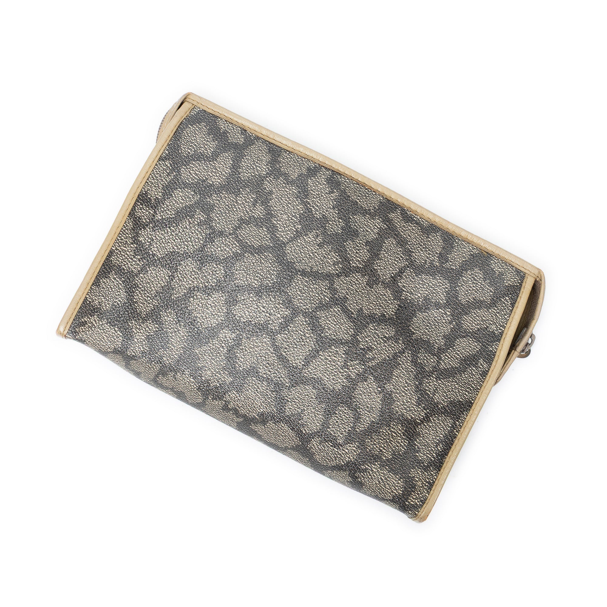 Pouch Vintage Toiletry Pouch Brown Giraffe Print Coated Canvas