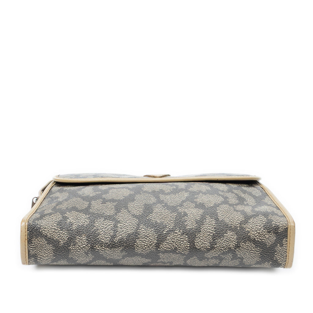 Pouch Vintage Toiletry Pouch Brown Giraffe Print Coated Canvas