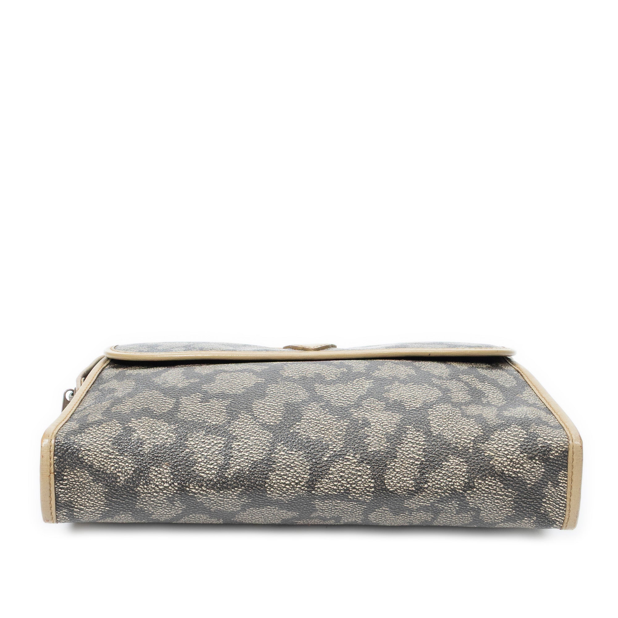 Pouch Vintage Toiletry Pouch Brown Giraffe Print Coated Canvas