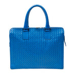 Handbag Business Bag Blue Intrecciato Leather