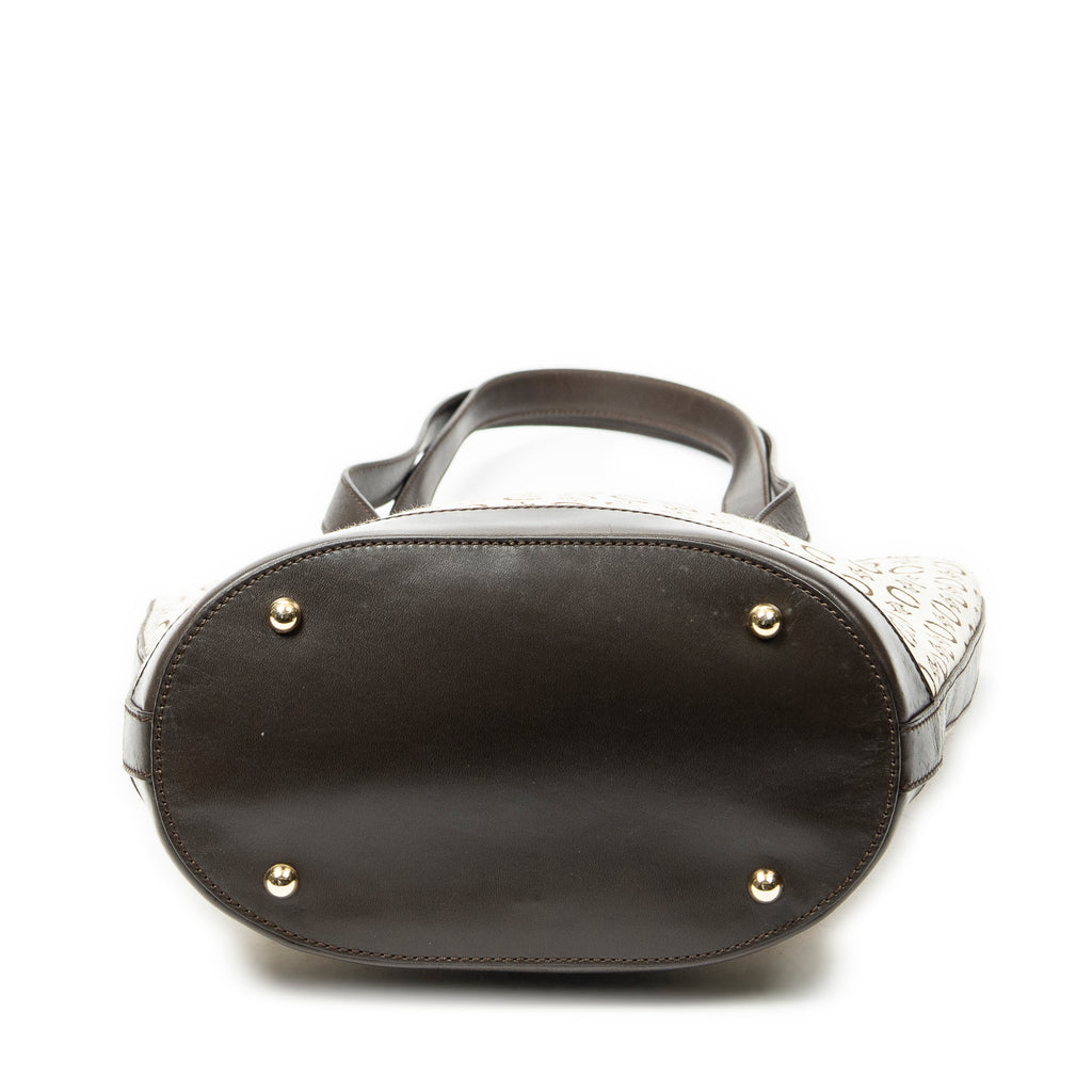 Shoulder Bag Vintage Bucket Tote Beige C Macadam Canvas