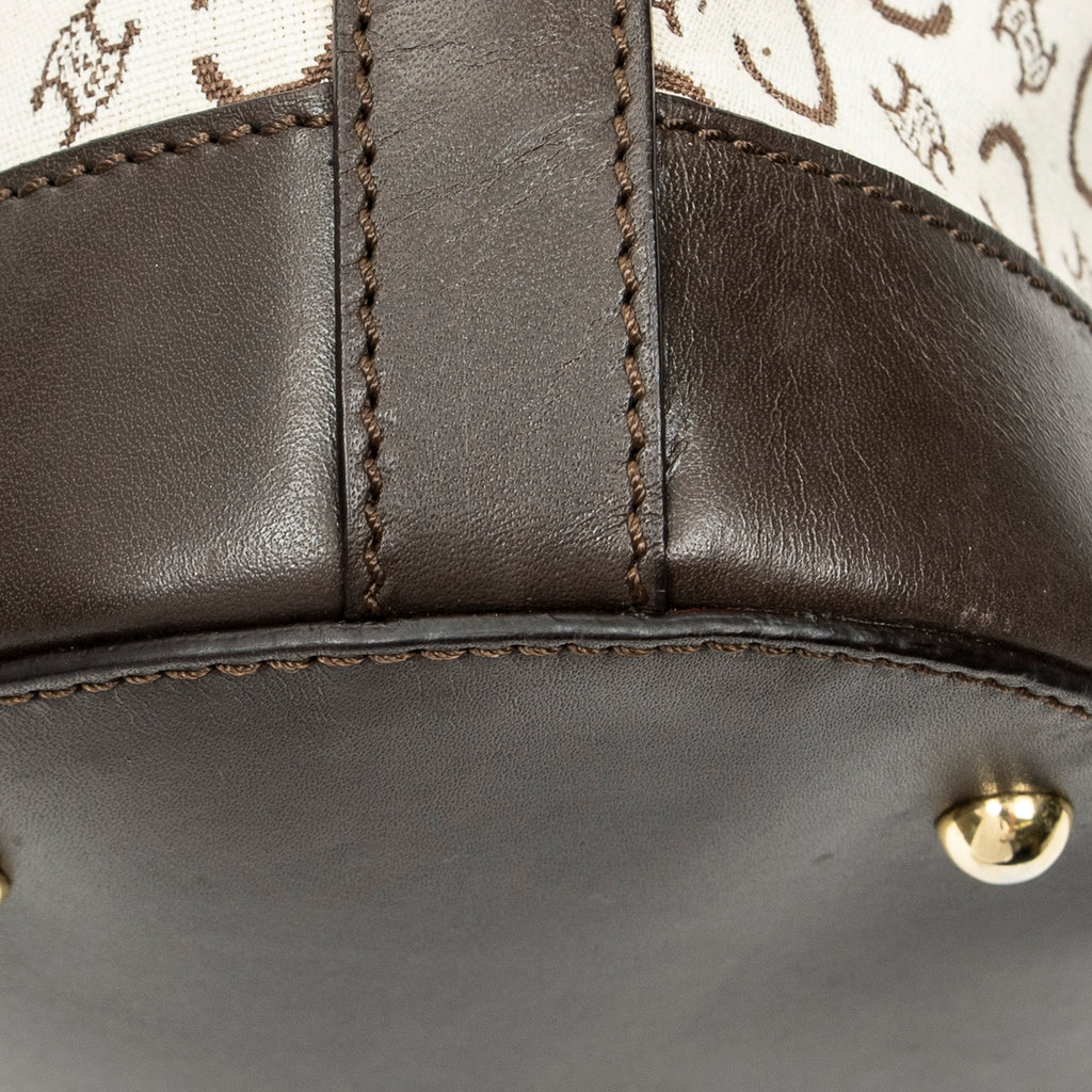 Shoulder Bag Vintage Bucket Tote Beige C Macadam Canvas