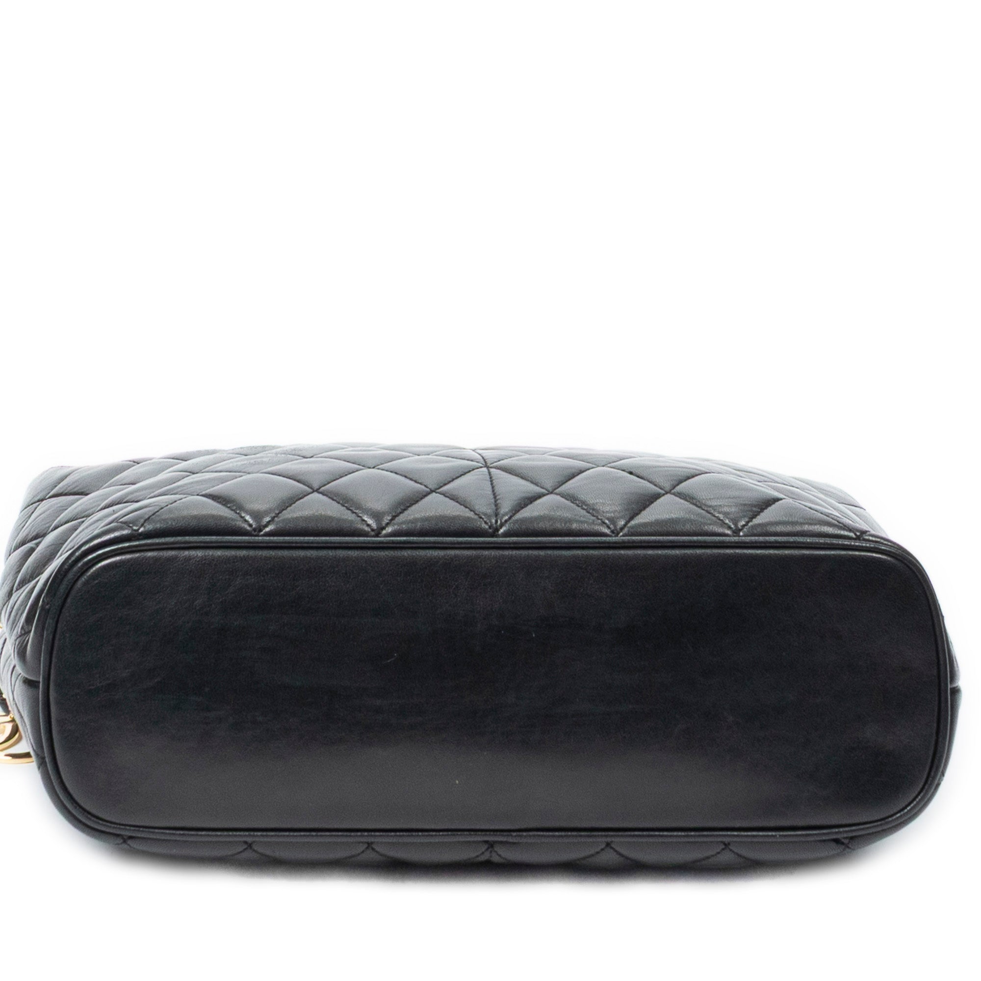 Shoulder Bag Vintage CC Chain Tote Black Quilted Lambskin Leather