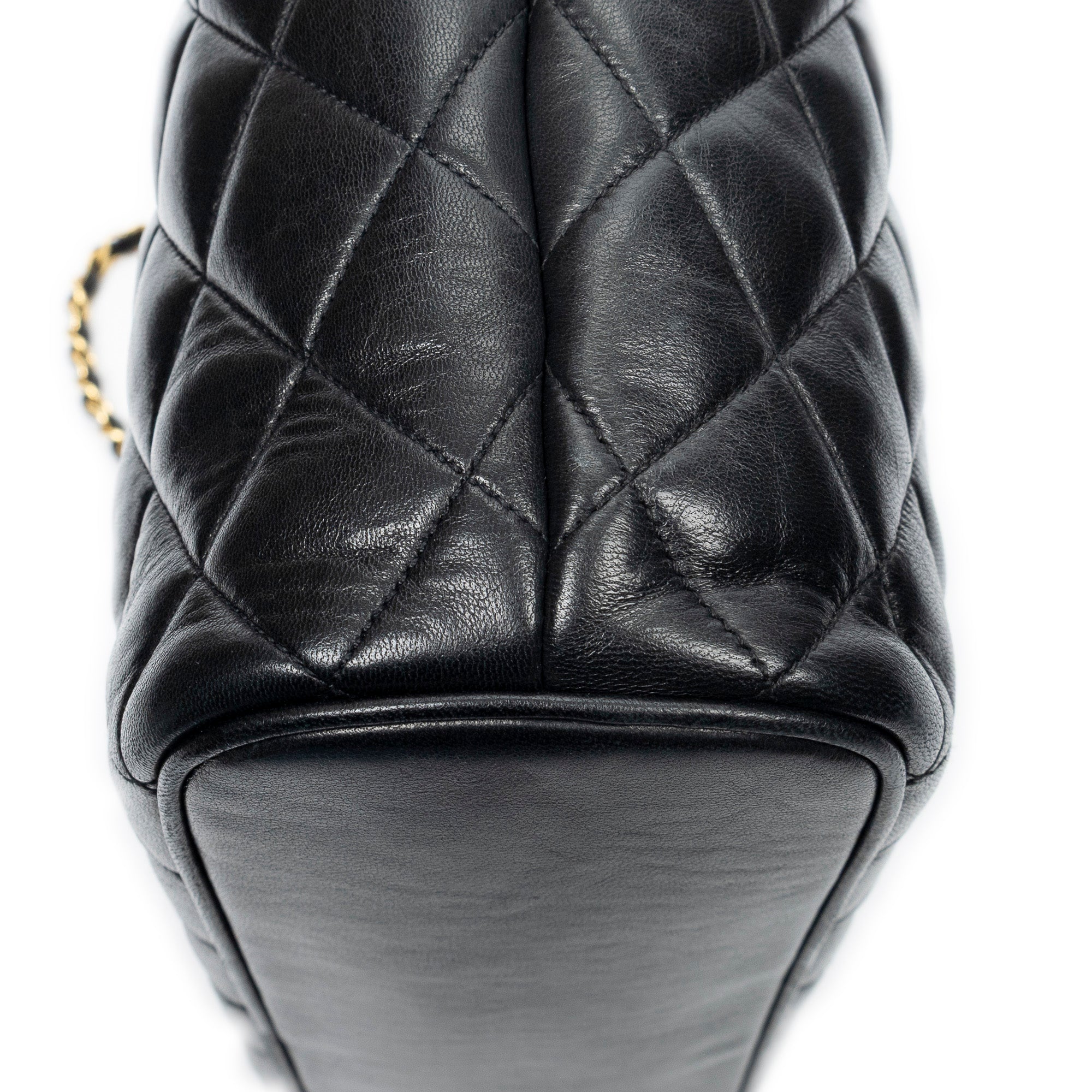 Shoulder Bag Vintage CC Chain Tote Black Quilted Lambskin Leather