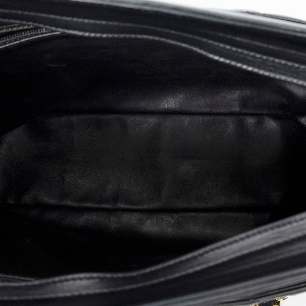 Shoulder Bag Vintage CC Chain Tote Black Quilted Lambskin Leather