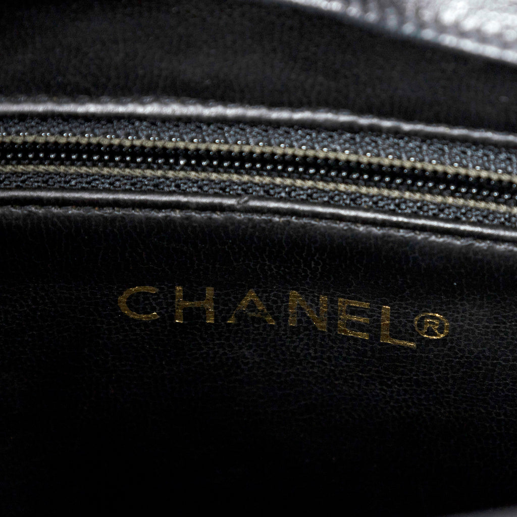 Shoulder Bag Vintage CC Chain Tote Black Quilted Lambskin Leather