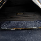 Shoulder Bag B Bag Navy Pebbled Calfskin Leather
