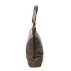 Shoulder Bag Vintage Large Tote Brown Grained Calfskin Leather