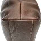 Shoulder Bag Vintage Large Tote Brown Grained Calfskin Leather