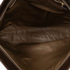 Shoulder Bag Vintage Large Tote Brown Grained Calfskin Leather