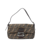 Shoulder Bag Baguette Tan Zucca Canvas