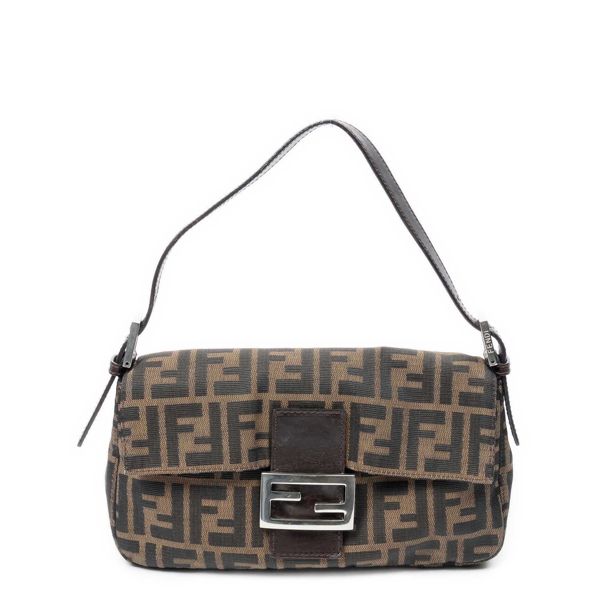 Shoulder Bag Baguette Tan Zucca Canvas