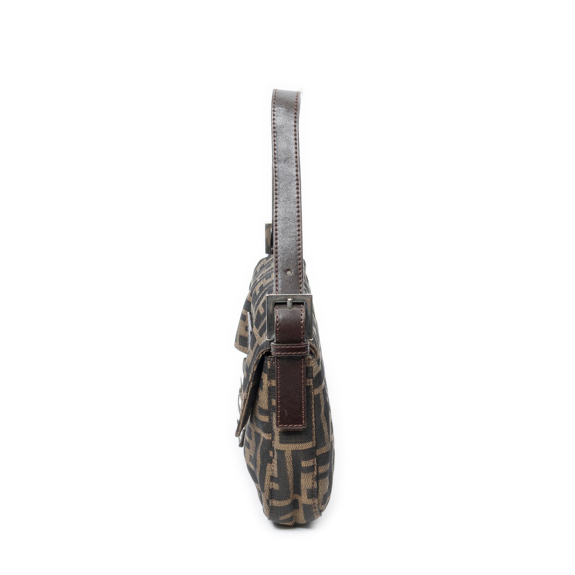 Shoulder Bag Baguette Tan Zucca Canvas
