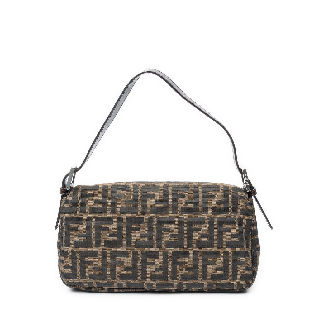 Shoulder Bag Baguette Tan Zucca Canvas