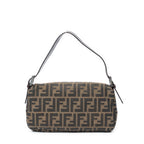 Shoulder Bag Baguette Tan Zucca Canvas