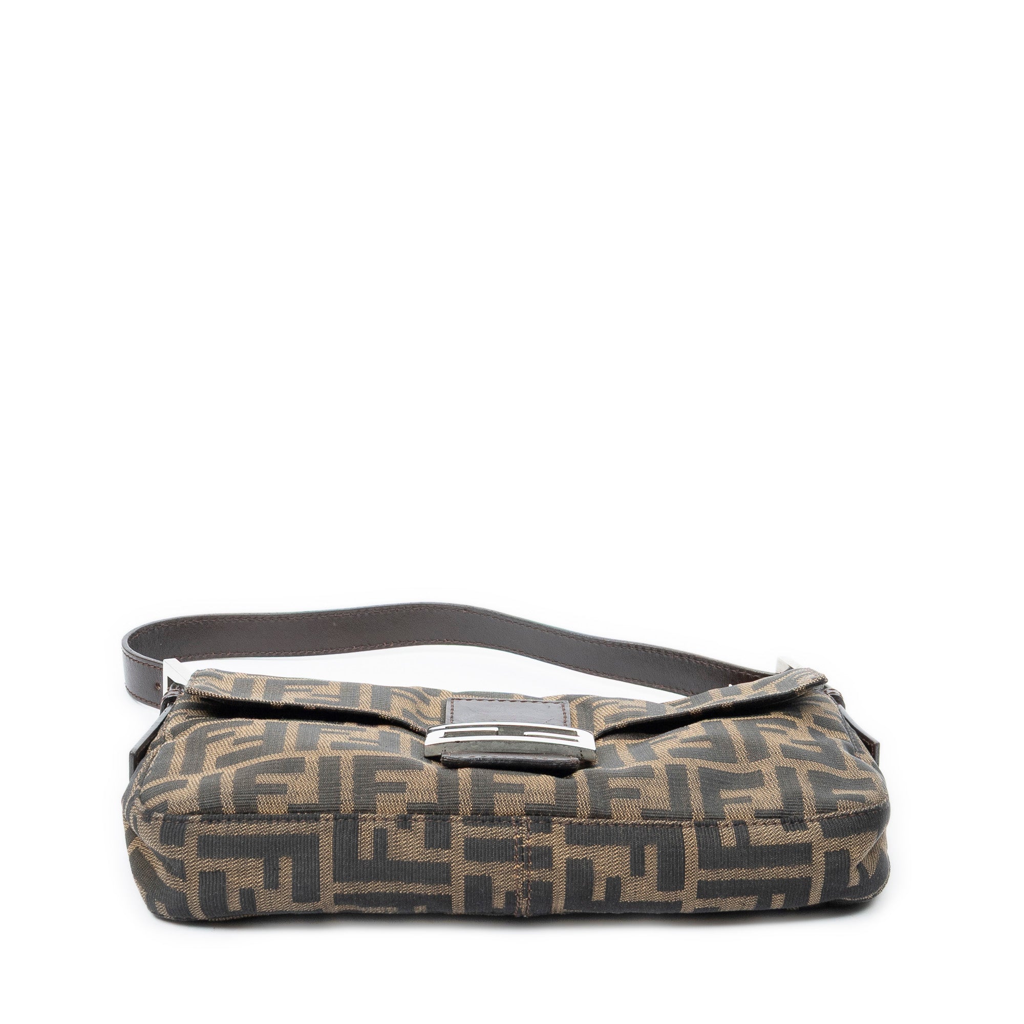 Shoulder Bag Baguette Tan Zucca Canvas
