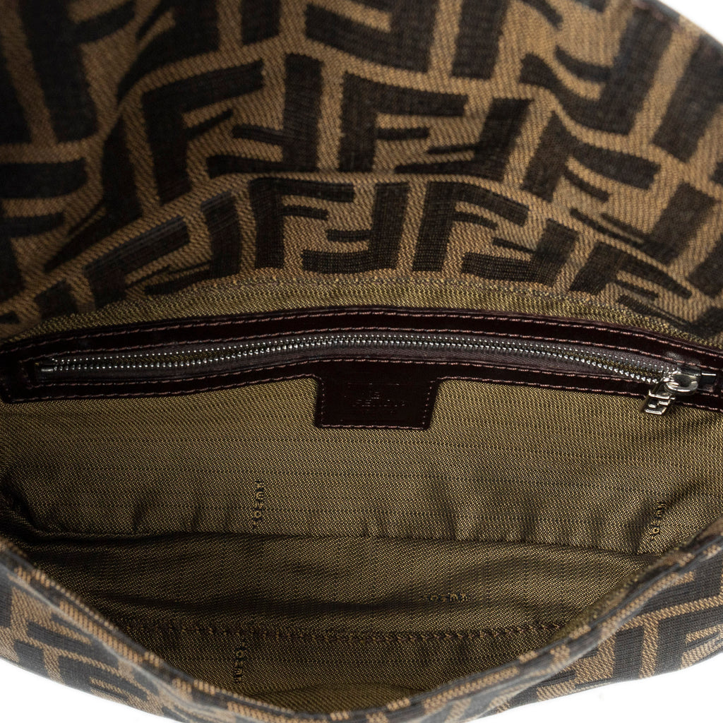Shoulder Bag Baguette Tan Zucca Canvas