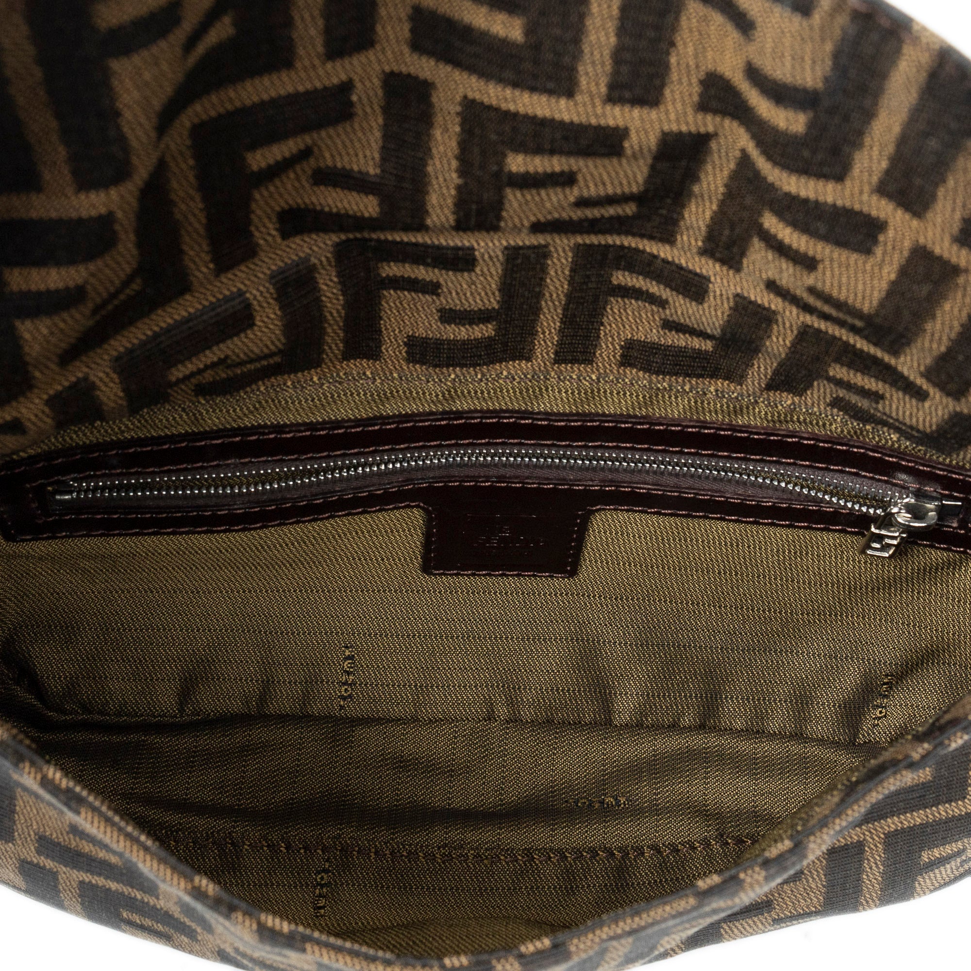 Shoulder Bag Baguette Tan Zucca Canvas