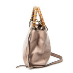 Shoulder Bag Small Bamboo Shopper Tote Pink Grained Calfskin Leather