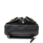 Backpack Large Bamboo Backpack Black Suede Leather