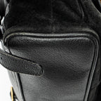 Backpack Large Bamboo Backpack Black Suede Leather