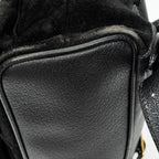 Backpack Large Bamboo Backpack Black Suede Leather