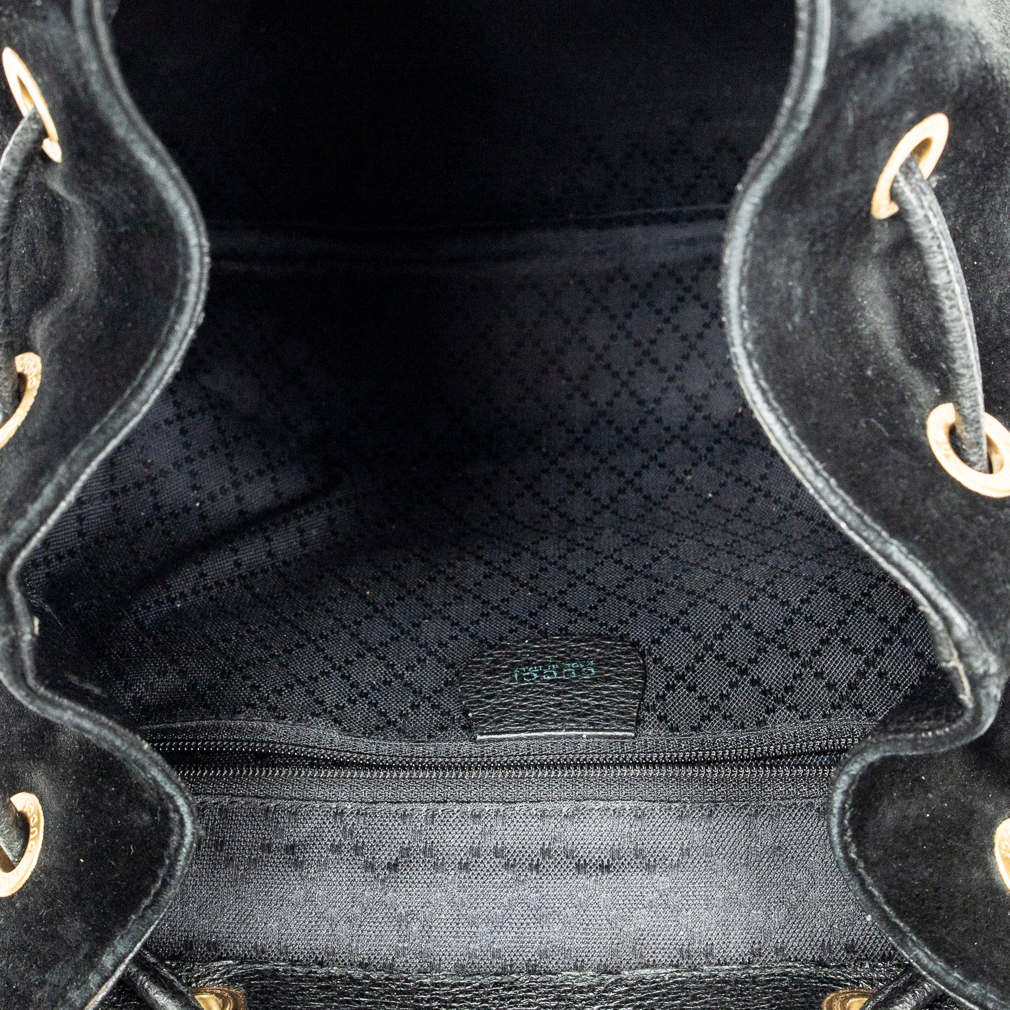 Backpack Large Bamboo Backpack Black Suede Leather