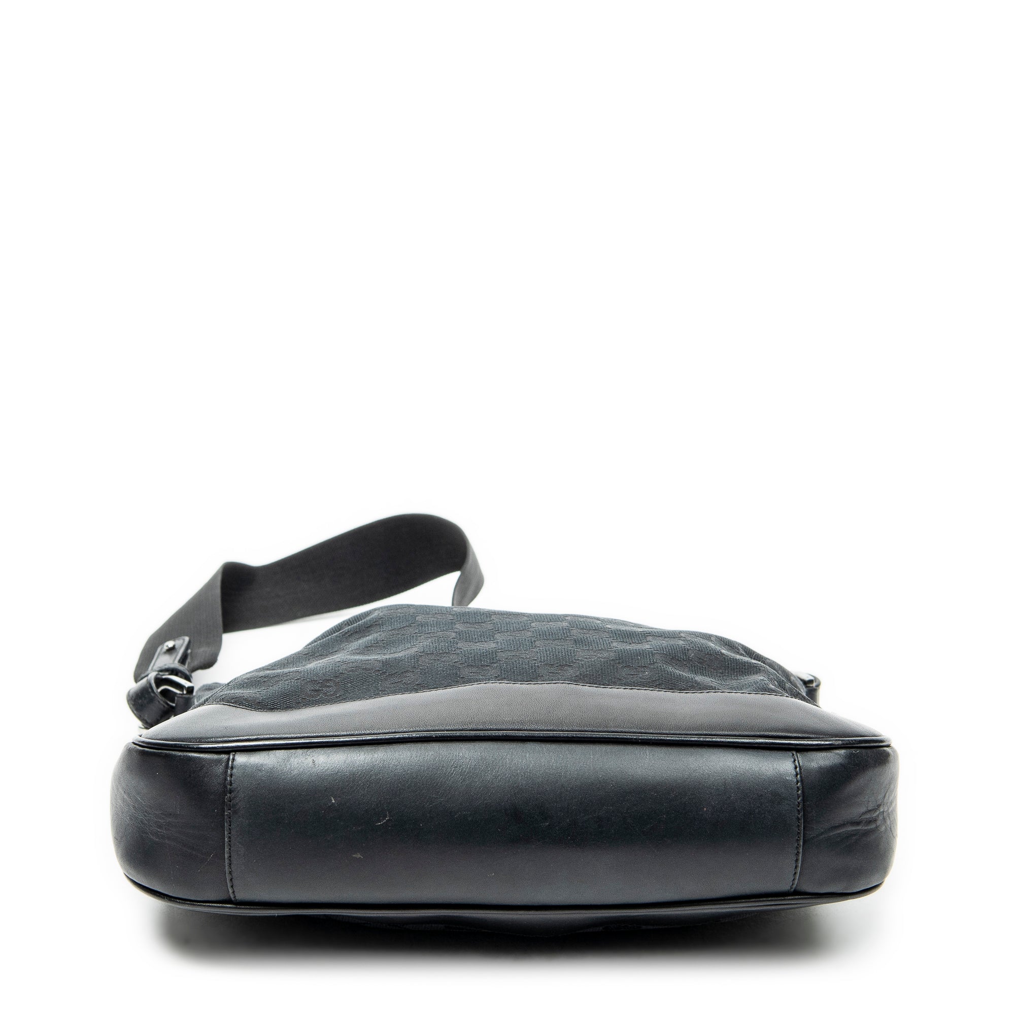 Shoulder Bag Bamboo Top Handle Hobo Black Monogrammed Canvas