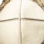 Shoulder Bag Peggy Bamboo Handle Hobo Beige Monogrammed Canvas