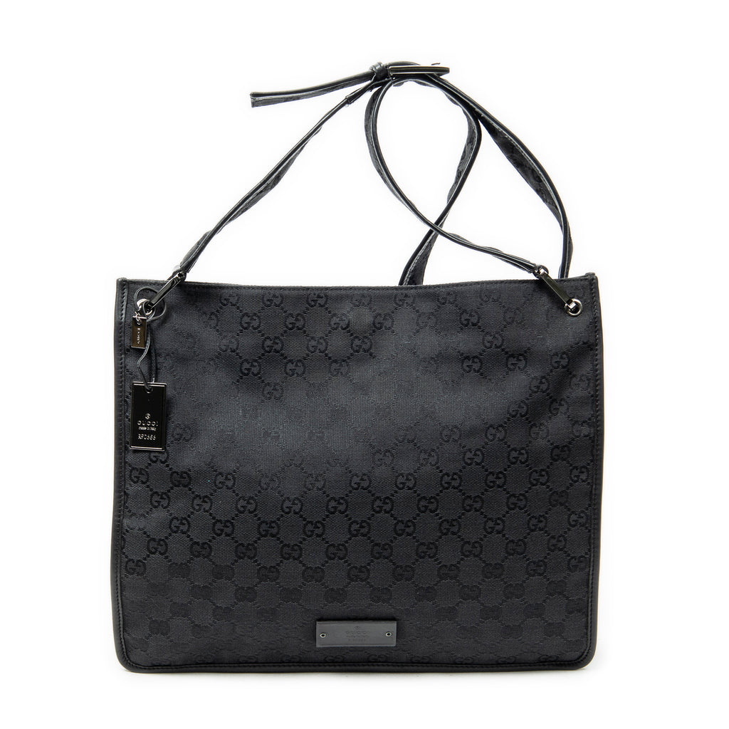 Shoulder Bag Medium Flat Messenger Black Monogrammed Canvas