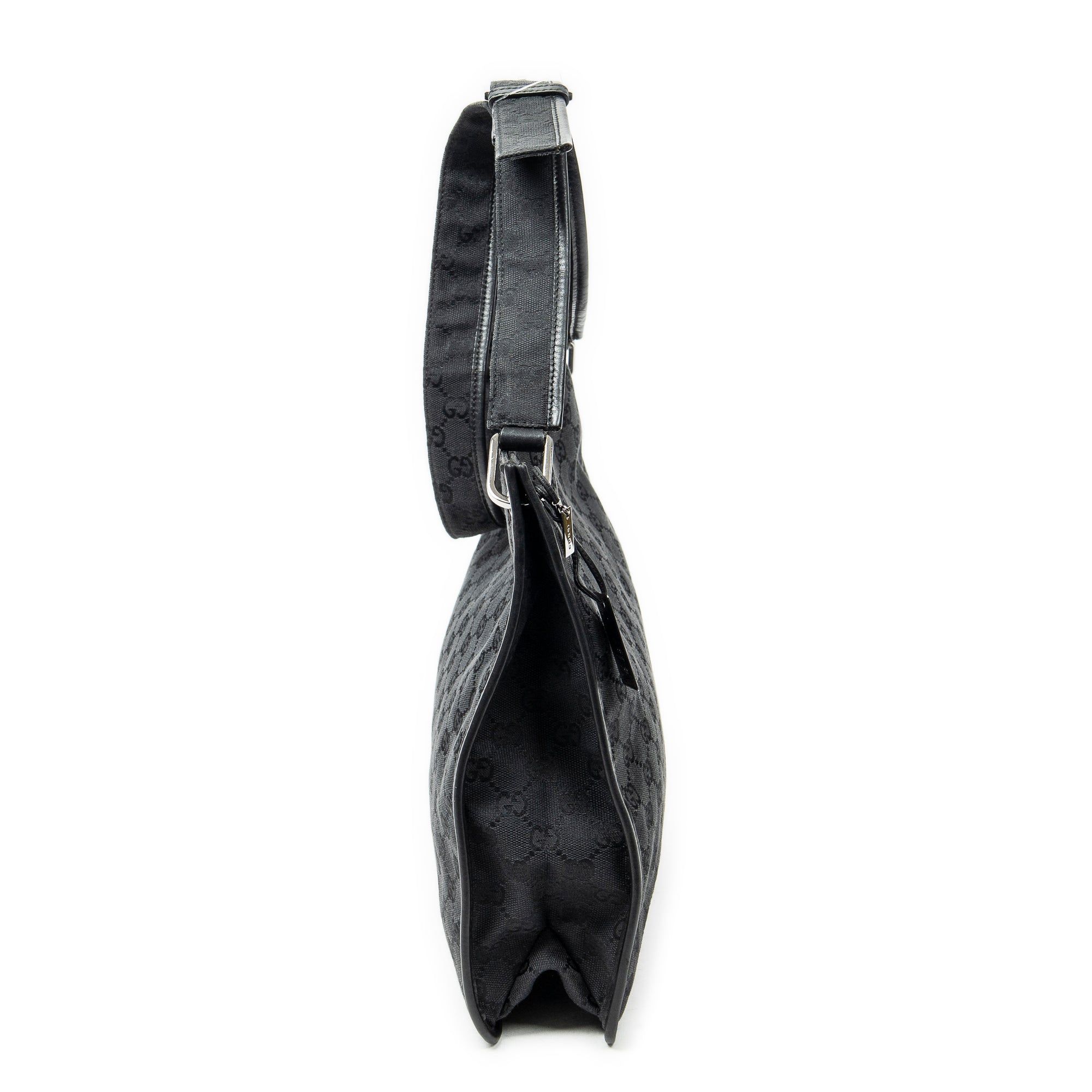 Shoulder Bag Medium Flat Messenger Black Monogrammed Canvas
