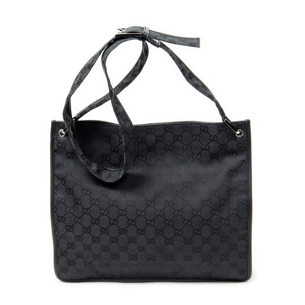Shoulder Bag Medium Flat Messenger Black Monogrammed Canvas