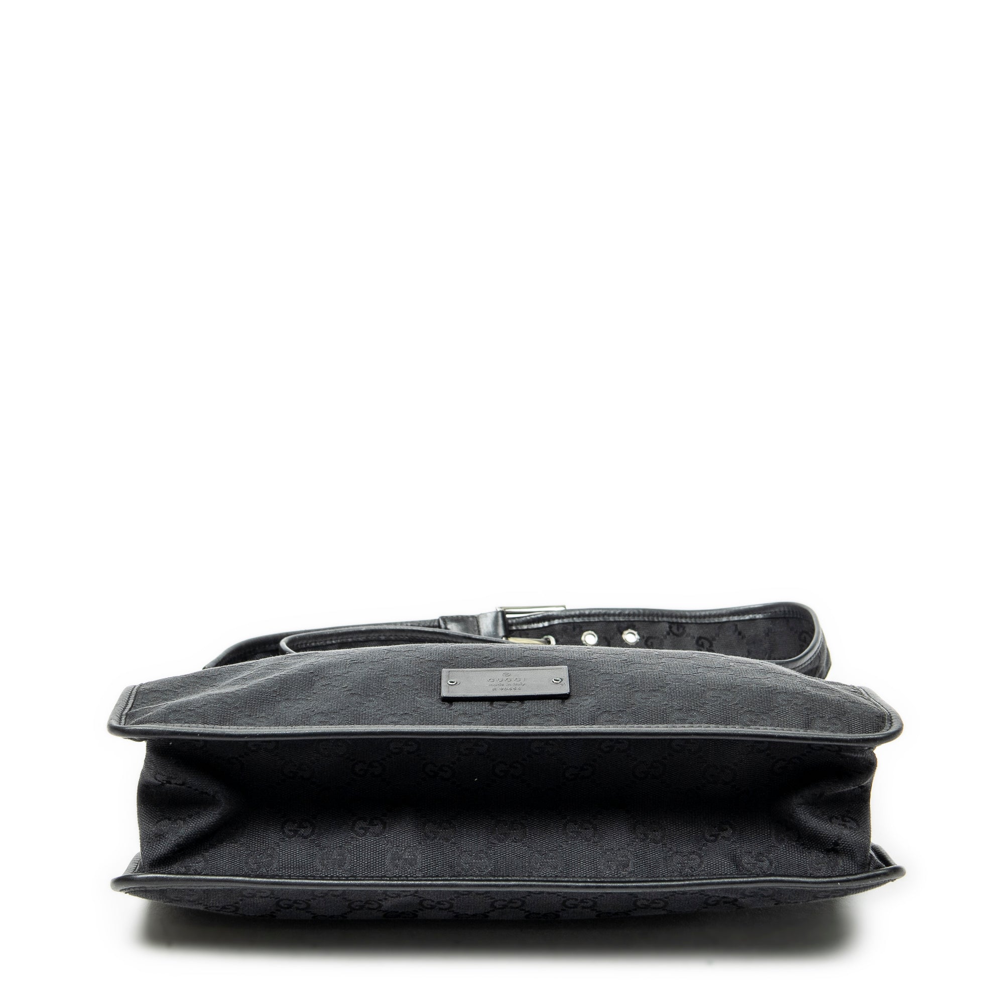 Shoulder Bag Medium Flat Messenger Black Monogrammed Canvas
