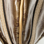 Shoulder Bag D Ring Messenger Gold Crystal Coated Canvas