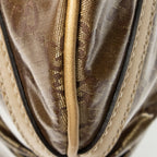 Shoulder Bag D Ring Messenger Gold Crystal Coated Canvas