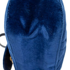 Shoulder Bag Medium GG Marmont Flap Royal Blue Embroidered Velvet Canvas