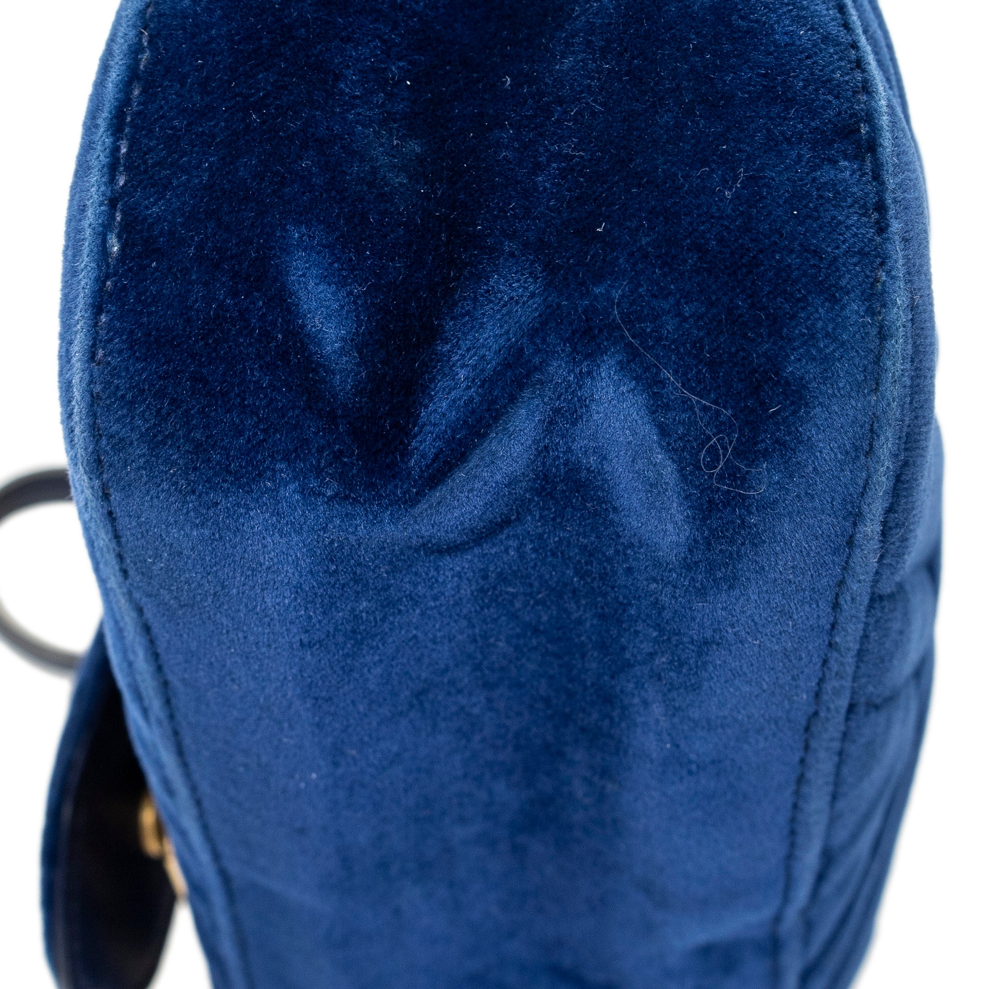 Shoulder Bag Medium GG Marmont Flap Royal Blue Embroidered Velvet Canvas