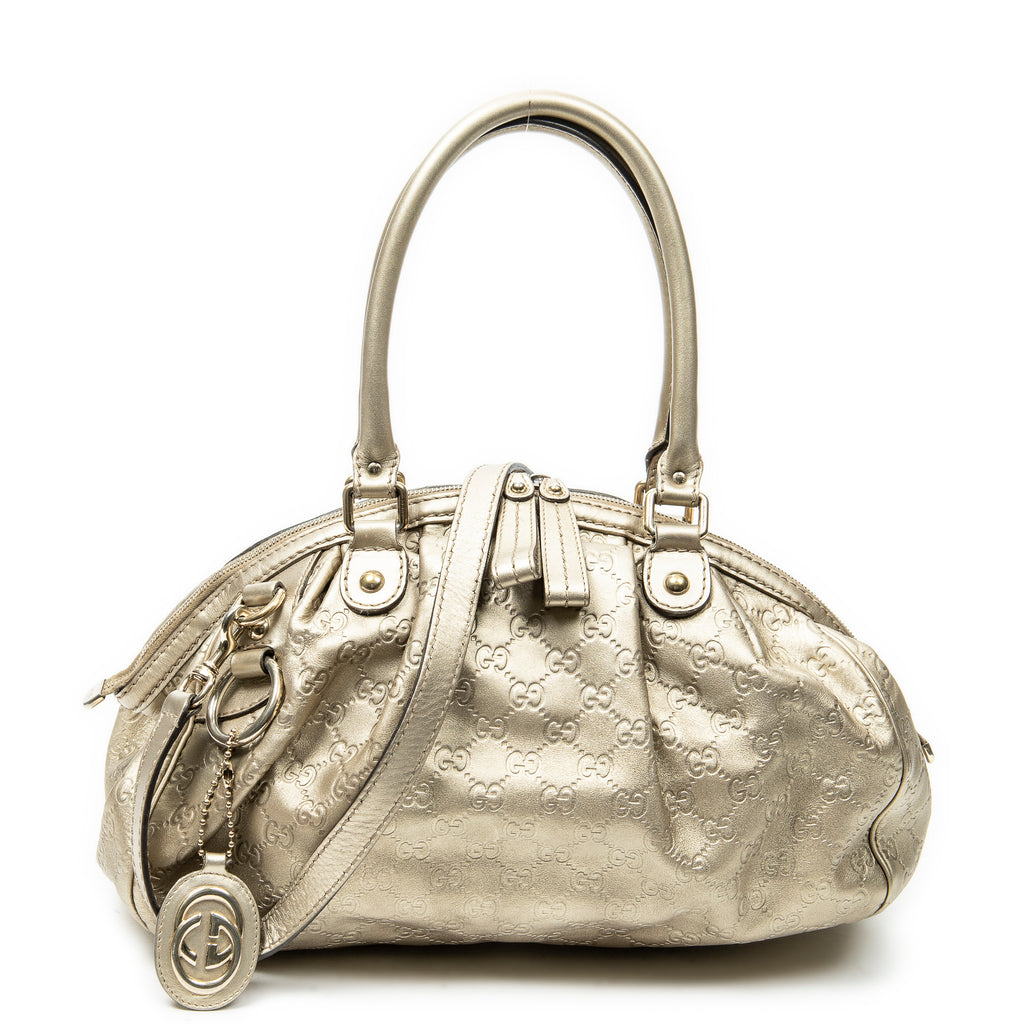 Shoulder Bag Medium Sukey Boston Gold Guccissima Leather