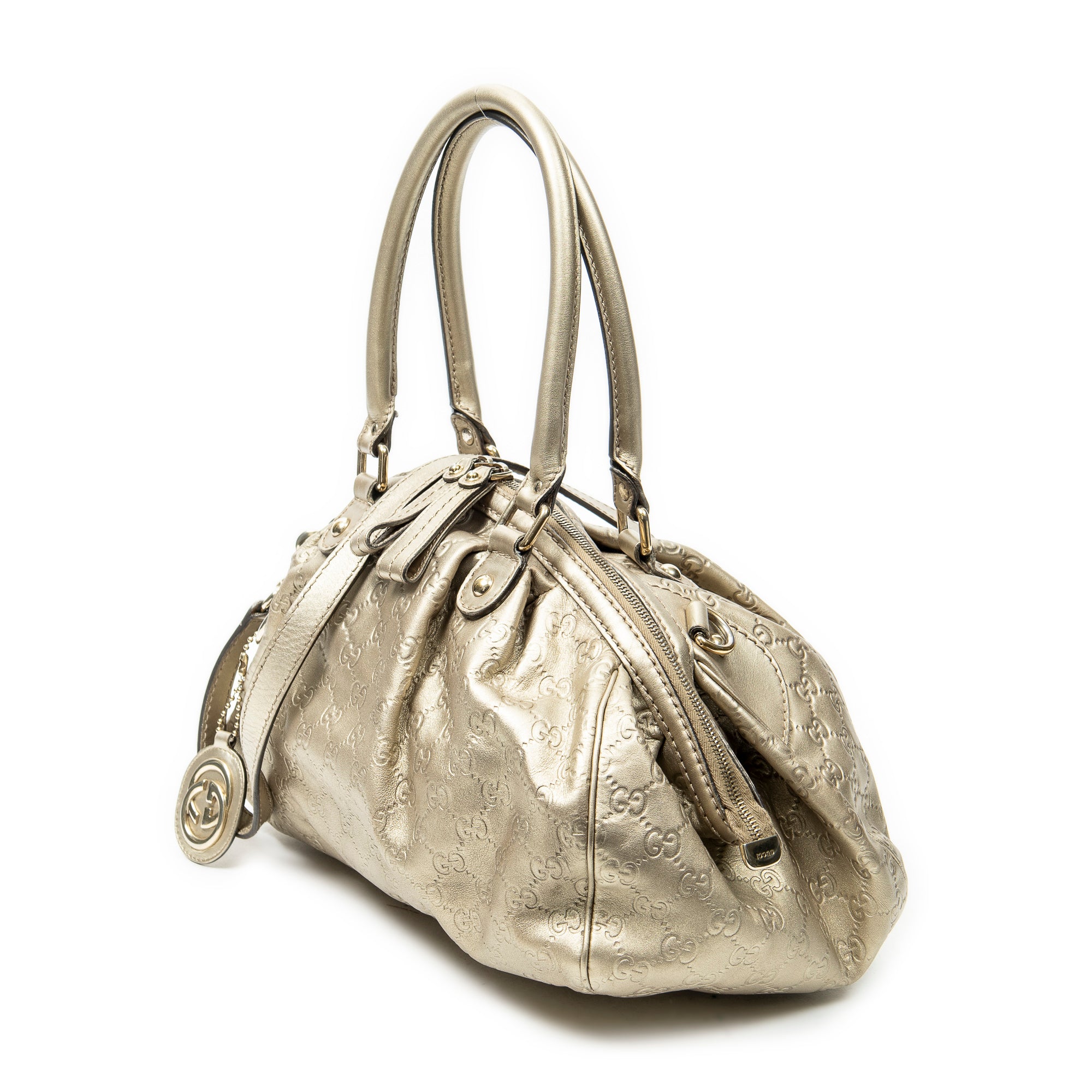 Shoulder Bag Medium Sukey Boston Gold Guccissima Leather