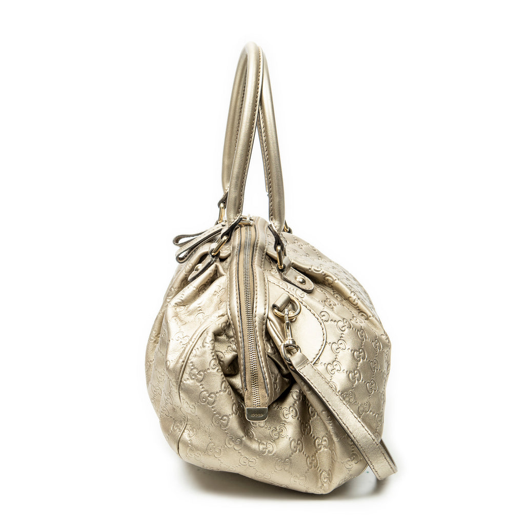 Shoulder Bag Medium Sukey Boston Gold Guccissima Leather