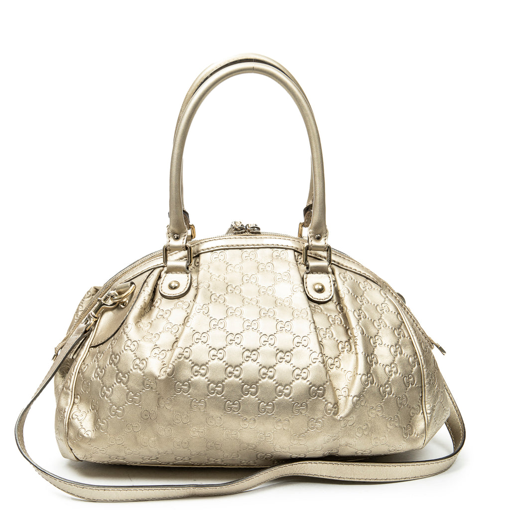 Shoulder Bag Medium Sukey Boston Gold Guccissima Leather