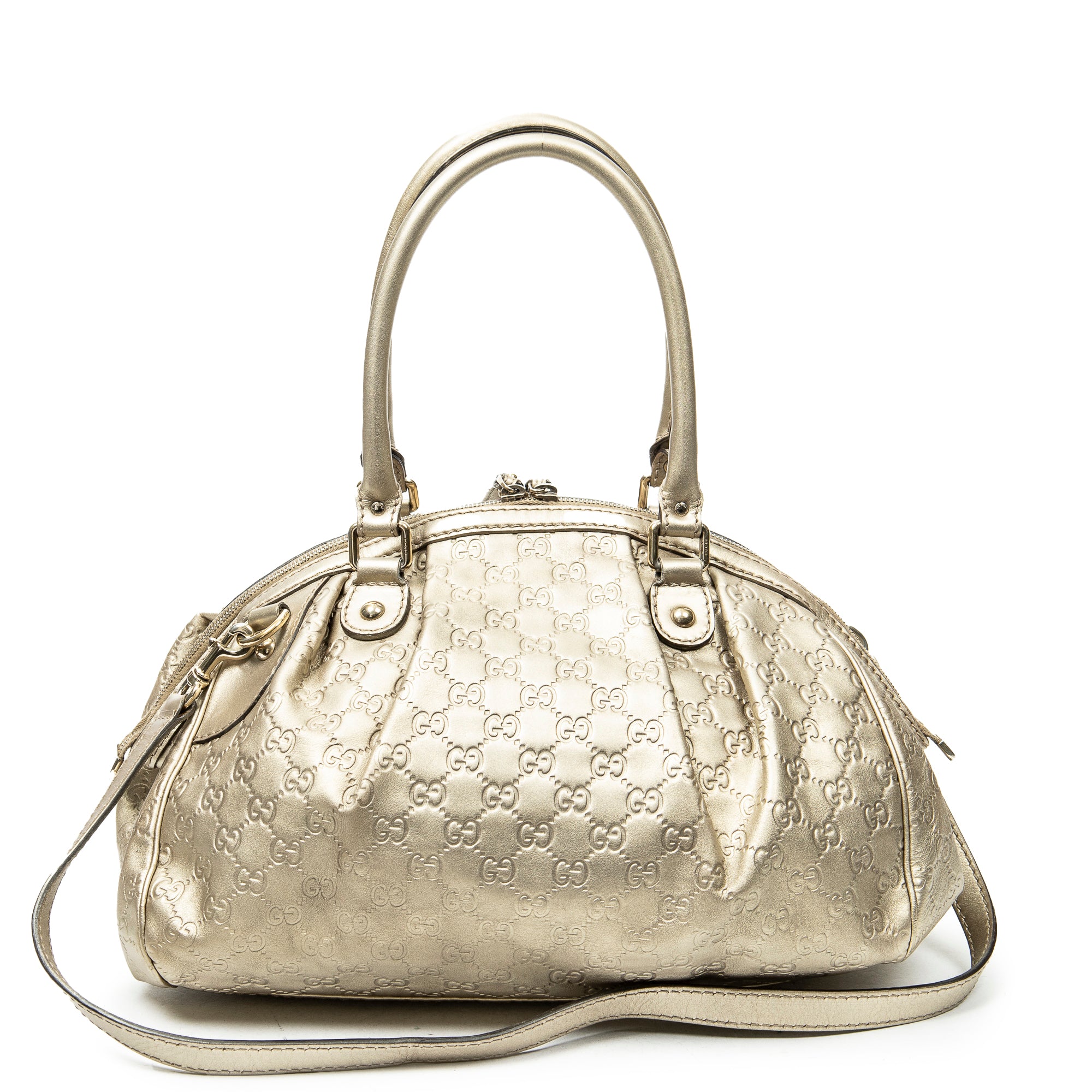 Shoulder Bag Medium Sukey Boston Gold Guccissima Leather