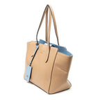 Shoulder Bag Small Swing Tote Beige Grained Calfskin Leather