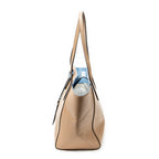 Shoulder Bag Small Swing Tote Beige Grained Calfskin Leather