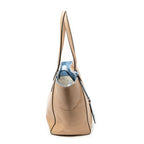 Shoulder Bag Small Swing Tote Beige Grained Calfskin Leather
